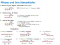 Alkane: Bestimmung der längsten Kohlenstoffkette, Identifizierung von Resten und deren Position. Übungsaufgaben zur Benennung von Alkanen.