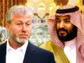 Oligarch Roman Abramovich und ein saudischer Prinz vor Bergen von Geld und Gold.