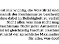 Text über die Dynamik des Faschismus, der betont, dass nicht alles, was man nicht mag, Faschismus ist. Eine klare Faschismus Definition.