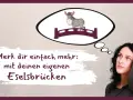 Merk dir einfach mehr: mit deinen eigenen Eselsbrücken. Ein Esel steht auf einer Brücke in einer Sprechblase.