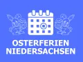 Osterferien 2025 Niedersachsen: Kalender mit Hasen und Ostereiern.