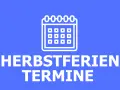 Kalender-Symbol mit der Aufschrift "HERBSTFERIEN TERMINE". Planen Sie Ihre Auszeit!