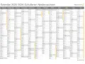 Kalender 2025-2026 Niedersachsen mit Monaten und Tagen.