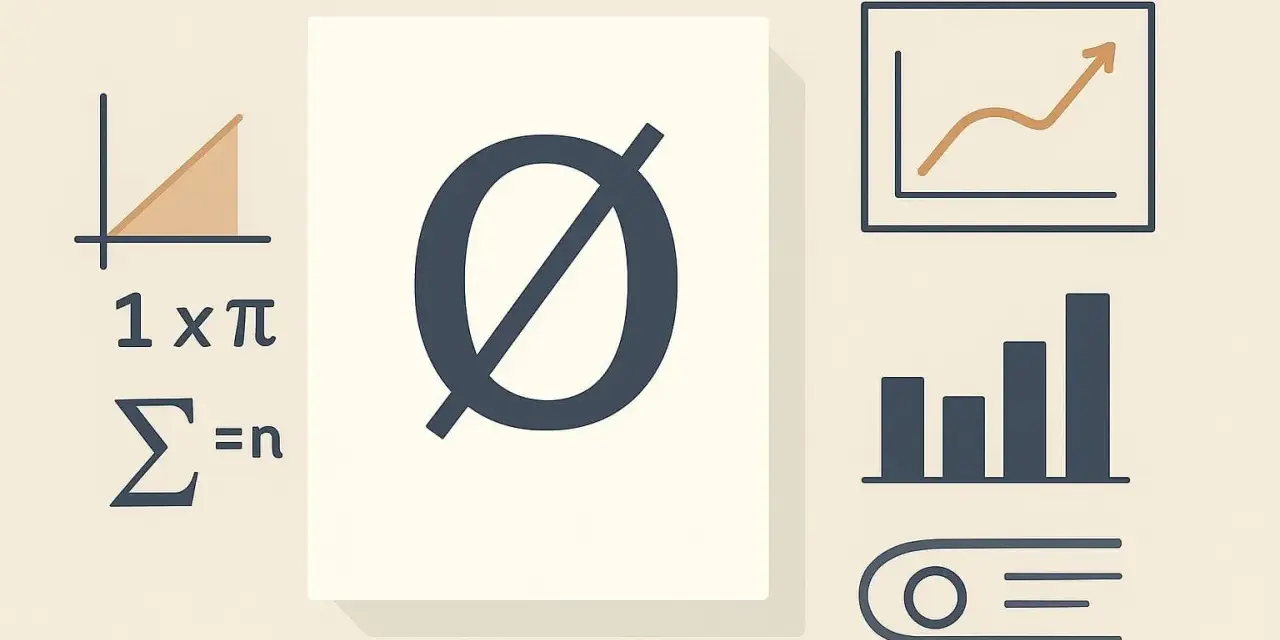 Mathematische Symbole: ein Kreis mit Schrägstrich (durchschnitt zeichen), Formeln und Diagramme, die Wachstum und Daten darstellen.