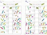 Arbeitsblatt "Größer oder Kleiner?" mit Süßigkeiten und Krokodilen. Kinder zählen und vergleichen Mengen.