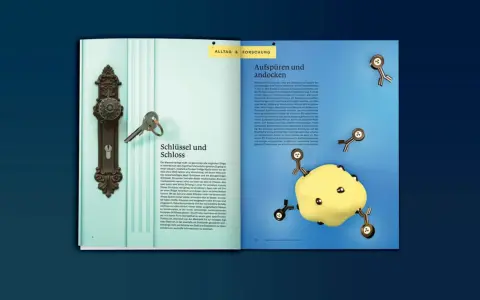 Ein Schlüssel passt perfekt in ein antikes Schloss. Das Schlüssel-Schloss-Prinzip erklärt, wie Moleküle andocken.