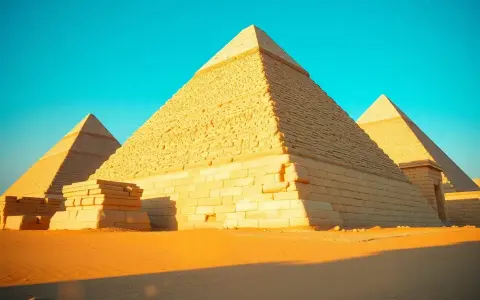 Majestätische Pyramiden in Ägypten, im warmen Licht der Wüstensonne.