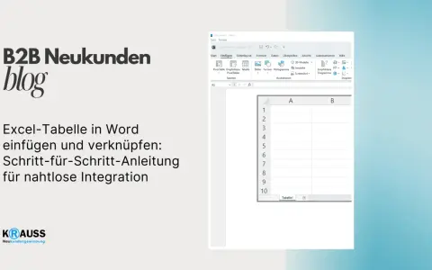 Anleitung: Excel-Tabelle in Word einfügen und verknüpfen. Word-Oberfläche mit eingefügter Excel-Tabelle.