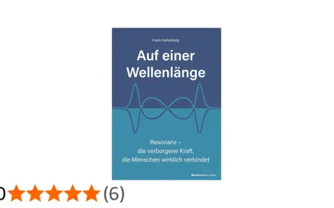 Buchcover "Auf einer Wellenlänge" von Frank Kellenberg. Es zeigt eine stilisierte Wellenform und thematisiert die Bedeutung von Resonanz.
