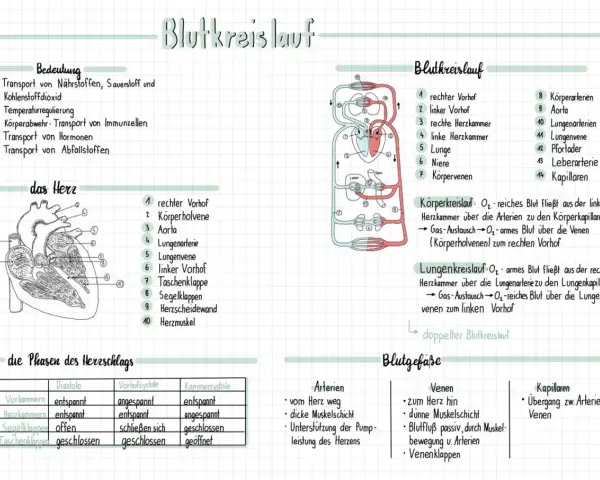 Umfassendes Unterrichtsmaterial für Biologie: Herz und Blutkreislauf