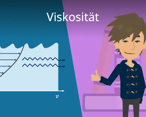 Diagramm zeigt Flüssigkeitsströmung und die Bedeutung von Viskosität. Ein Junge gibt Daumen hoch vor Bücherregal.