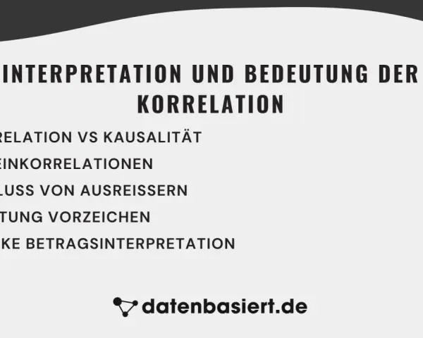 Interpretation und Bedeutung der Korrelation: Kausalität, Scheinkorrelationen, Ausreißer, Richtung und Stärke.