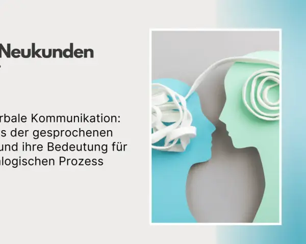 Zwei Kopfprofile im Dialog, verbunden durch eine Schnur. Das Bild illustriert, wie paraverbale Kommunikation über Worte hinausgeht und den Dialog bereichert.
