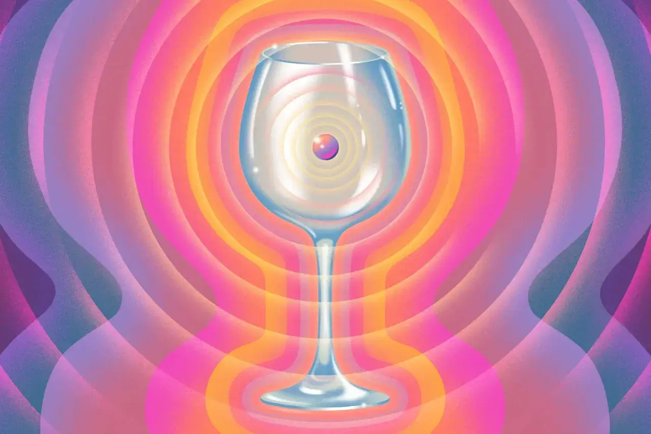 Ein Glas mit konzentrischen Kreisen, die seine Bedeutung von Resonanz symbolisieren.