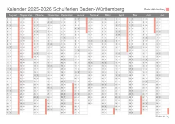 Schulferien Baden-Württemberg 2025-2026: Kalender mit Feiertagen und Ferienterminen für Ihren nächsten Urlaub.