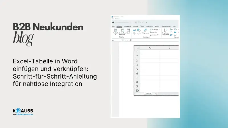 Anleitung: Excel-Tabelle in Word einfügen und verknüpfen. Word-Oberfläche mit eingefügter Excel-Tabelle.